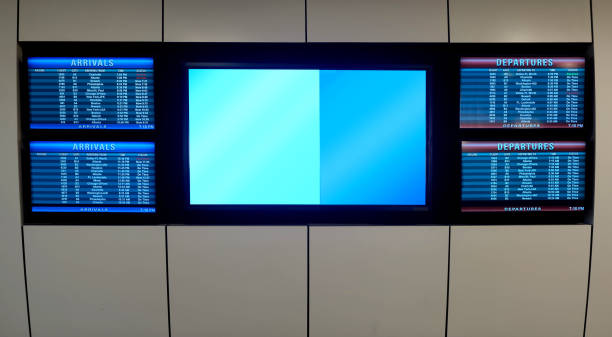 機場抵港及離境 - 電視顯示 個照片及圖片檔